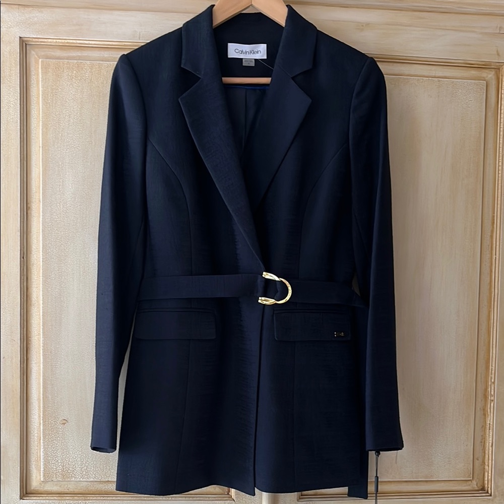 Calvin Klein Women's navy wrap style Blazer-NWT-size 6